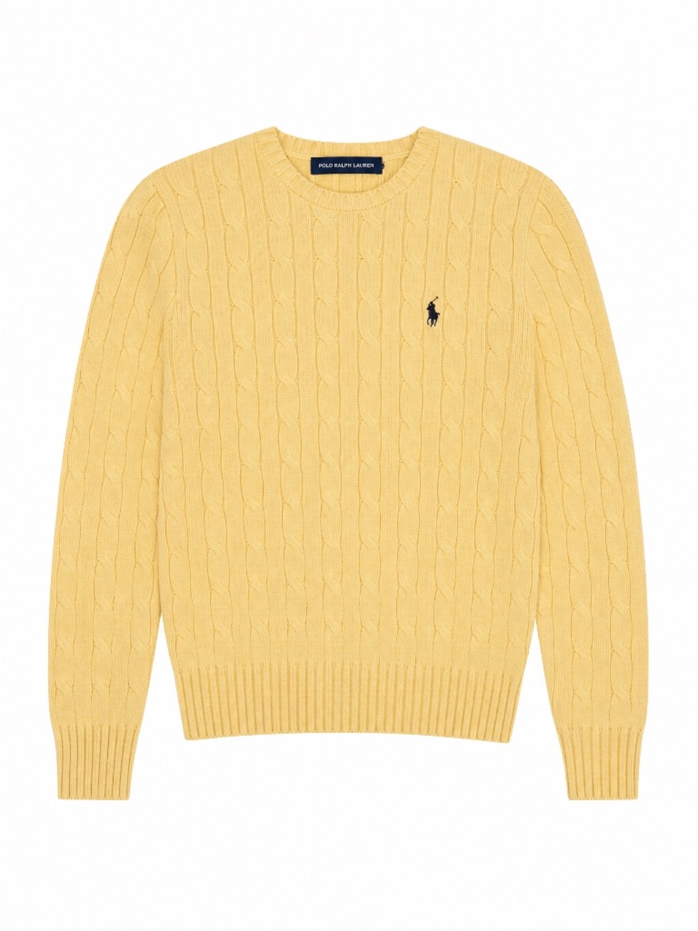 Ralph Lauren Sport Yellow Cable Knit Crewneck Sweater 💛 Cotton M